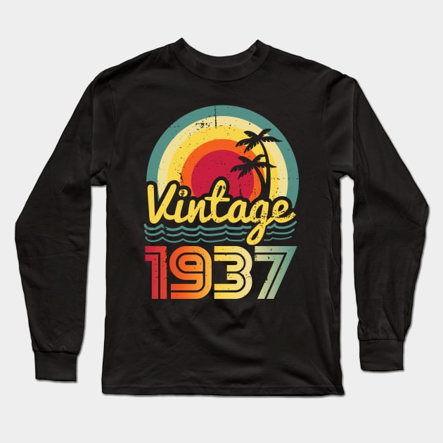 Vintage 1937 Made in 1937 86th birthday 86 years old Gift Long Sleeve T-Shirt by Winter Magical Forest